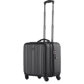 JSA Trolley 2-in-1, met draaggreep en wielen, 1 vak, ABS, zwart mat