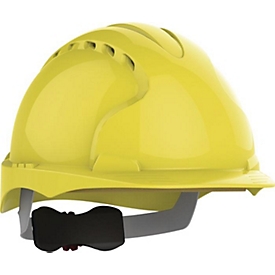 JSP Casque de protection EVO3 Revolution, EN 397, jaune, PE, sangle à 6 points d'attache, fermeture à molette, env. 375 g