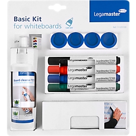 Juego básico para pizarra blanca Legamaster 7-125100, rotuladores, borrador, limpiador, imán, de 10 piezas