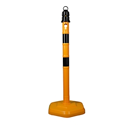 Juego de soporte de cadena Schäfer Shop Select, 4 postes + 4 cadenas, amarillo-negro