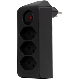Junction plug brennenstuhl® cleverLINE, 3-way, rotatable by 300°, with illuminated switch, without hanger, IP20, plastic, black