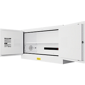 Justrite Akku-Ladeschrank, für Lithium-Ionen-Akkus, abschließbar, mit Belüftung, Stahl, B 1092 x T 457 x H 610 mm, grau