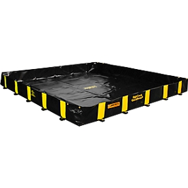 Justrite leakage folding tray XT, L 3000 x W 2400 mm x H 305, up to 2252 L, black
