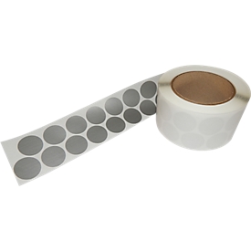 K+K Klebetechnik Gewebeklebepunkte, ø 30 mm, Dicke 0,3 mm, 1.000 St./Rolle, Silber, temperaturbeständig