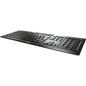 Kabellose Tastatur Cherry STREAM KEYBOARD WIRELESS, QWERTZ, Ziffernblock, 10 Zusatztasten, bis 10 m, USB-A, Blauer Engel, schwarz