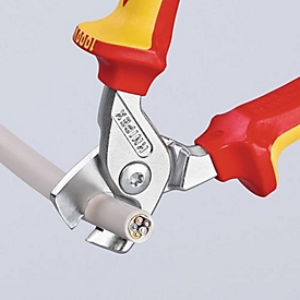 Kabelschaar L.160mm kop verchroomd VDE multi-comp. mantels vorm 1
