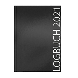 Kalender Logbuch, A4, 264 Seiten, B 216 x H 302 mm, Werbedruck 80 x 50 mm, schwarz
