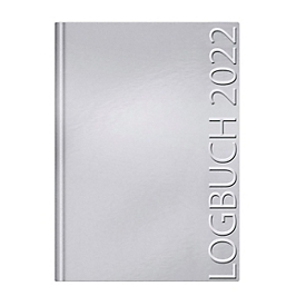 Kalender Logbuch, A5, 264 Seiten, B 153 x H 215 mm, Werbedruck 80 x 50 mm, silber