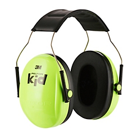 Kapselgehörschutz 3M PELTOR™ H510AKG, für Kinder, EN 352 1:2020, SNR-Wert 27 dB, verstellbarer Kopfbügel, neongrün-schwarz, 1 Stück