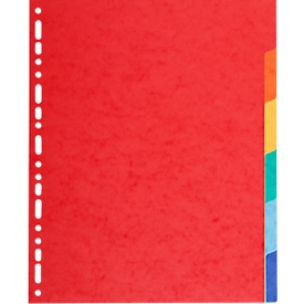 Kartonregister Biella Top Color, für DIN A4, 6tlg, L 297 x B 220 x H 2 mm, Recyclingkarton, farbsortiert