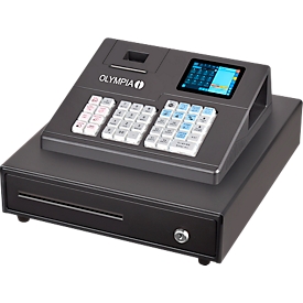 Kassa Olympia K100, zonder TSE-licentie, Android 11, 8 gebruikers, 4,3″ display, USB/LAN, thermisch afdrukken, incl. lade, zwart
