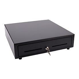 Kassenschublade Olympia LD 410A, 8 Münzfächer und 4 Geldscheinfächer, abschließbar, Metall, schwarz