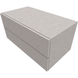 Kast SOLUS PLAY, 2 schuifladen, B 800 x D 440 x D 374 mm, ceramic grey