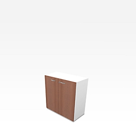 Kast X-TIME WORK, 2 ordnerhoogten, 860 x 430 x 860 mm, Canaletto notenpatroon/wit