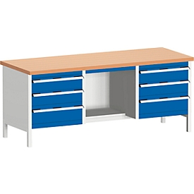 Kastenwerkbank cubio KW-2078-2.9, enzianblau