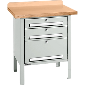 Kastenwerkbank Schäfer Shop Select PWi 75-7, Buche-Dekor Multiplexplatte, bis 750 kg, B 750 x T 700 x H 840 mm