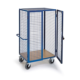 Kastwagen met roosterwanden, 1150 x 750 x 1800 mm, met afsluitbare dubbele vleugeldeur