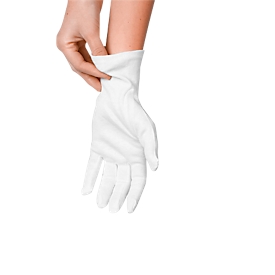 Katoenen handschoenen, wit, 12 stuks, m. M