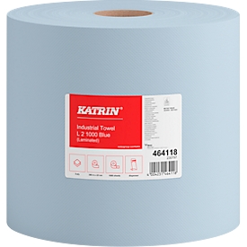 Katrin schoonmaakrollen, 2 rollen met elk 1000 vellen, 2-laags, blauw