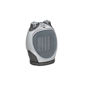 Keramik Heizlüfter CERAMICO LYON, 1100/1800 W, 2 Heizstufen & 1 Ventilationsstufe, oszillierend, B 190 x T 120 x H 260 mm, silber-grau