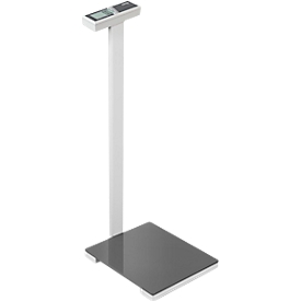 KERN badkamerweegschaal MPK 200K-1P, weegvermogen tot 250 kg, glazen weegplaat, voet, AUTO-OFF functie, omschakelen tussen eenheden, B 350 x D 370 x H 960 mm, zwart/wit