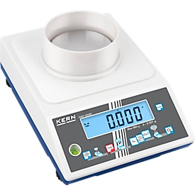 Kern balance compteuse CKE 360-3, étendue de pesée 0,36 kg/lisibilité 0,001 g, connexion KUP, fonctionnement sur secteur/piles, sans piles, acier inoxydable, bleu-argenté