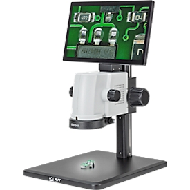 KERN Vidéomicroscope OIV-345, écran LCD 12", 1920 x 1080 px, caméra 5 MP, fonction zoom 0,7-4,5 x, arrêt du clic, HDMI/USB, alimentation secteur