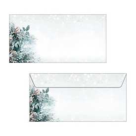 Kerst envelop 'Eucalyptus magic', gegomd, 90g speciaal papier, inkjet &amp; laser printer, DIN lang, 50 stuks