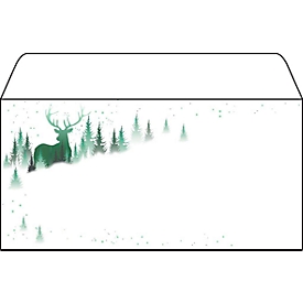 Kerst-enveloppe "Christmas Forest", 25 enveloppen zonder venster, DIN-lang, inkjet &amp; laserprinter