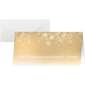 Kerstkaarten Sigel Gouden Kerstnacht, DIN lang, sneeuwvlokmotief, geschikt voor printer/kopieerapparaat, enveloppen, FSC® papier, goud, 25 stuks