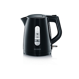 Kettle Severin WK 3410, volume 1 l, power 2200 W, water level indicator on both sides, automatic steam stop, removable anti-scale filter, black