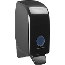 Kimberly-Clark® Aquarius soap dispenser 7173, 1 l, for liquid &amp; foam soap, W 116 x D 114 x H 236 mm, plastic, black
