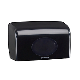 Kimberly-Clark® Aquarius Toilettenpapierspender 7191, für Kleinrollen, manuelle Entnahme, L 180 x B 298 x H 128 mm, Kunststoff, schwarz