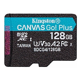 Kingston Canvas Go! Plus - Flash-Speicherkarte - 128 GB - A2 / Video Class V30 / UHS-I U3 / Class10 - microSDXC UHS-I