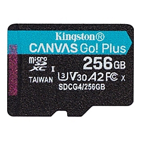 Kingston Canvas Go! Plus - Flash-Speicherkarte - 256 GB - A2 / Video Class V30 / UHS-I U3 / Class10 - microSDXC UHS-I