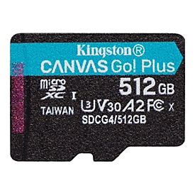 Kingston Canvas Go! Plus - Flash-Speicherkarte - 512 GB - A2 / Video Class V30 / UHS-I U3 / Class10 - microSDXC UHS-I