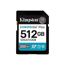 Kingston Canvas Go! Plus - Flash-Speicherkarte - 512 GB - Video Class V30 / UHS-I U3 / Class10 - SDXC UHS-I