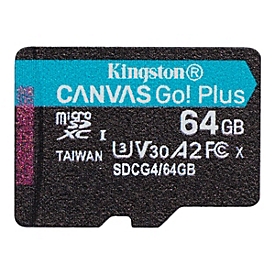 Kingston Canvas Go! Plus - Flash-Speicherkarte - 64 GB - A2 / Video Class V30 / UHS-I U3 / Class10 - microSDXC UHS-I