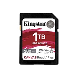 Kingston Canvas React Plus - Flash-Speicherkarte - 1 TB - Video Class V60 / UHS-II U3 / Class10 - SDXC UHS-II