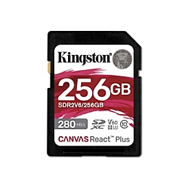 Kingston Canvas React Plus - Flash-Speicherkarte - 256 GB - Video Class V60 / UHS-II U3 / Class10 - SDXC UHS-II