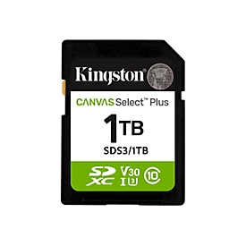 Kingston Canvas Select Plus - Flash-Speicherkarte - 1 TB - Video Class V30 / UHS-I U3 / Class10 - SDXC UHS-I