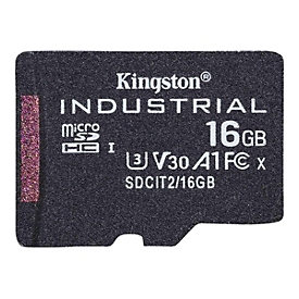 Kingston Carte 16GB microSDHC Industrielle C10 A1 pSLC emballage individuel sans adaptateur - 16 Go - MicroSDHC - Classe 10 - UHS-I - 100 Mo/s - 80 Mo/s