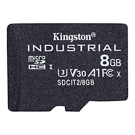 Kingston Carte 8GB microSDHC Industrielle C10 A1 pSLC emballage individuel sans adaptateur - 8 Go - MicroSDHC - Classe 10 - UHS-I - 100 Mo/s - 80 Mo/s