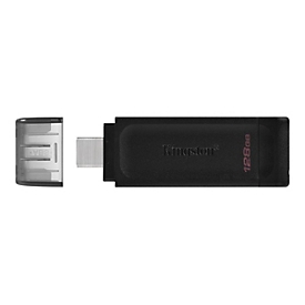 Kingston DataTraveler 128Go USB-C 3.2 Gen 1 70 - 128 Go - USB Type-C - 3.2 Gen 1 (3.1 Gen 1) - Casquette - 7 g - Noir