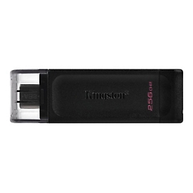 Kingston DataTraveler 256Go USB-C 3.2 Gen 1 70 - 256 Go - USB Type-C - 3.2 Gen 1 (3.1 Gen 1) - Casquette - 7 g - Noir