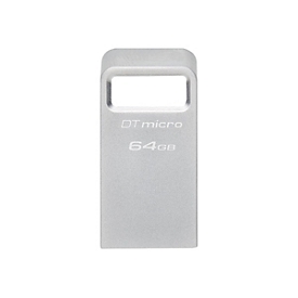 Kingston DataTraveler 64 Go Micro 200 Mo/s Metal USB 3.2 Gen 1 - 64 Go - USB Type-A - 3.2 Gen 1 (3.1 Gen 1) - 200 Mo/s - Sans capuchon - Argent