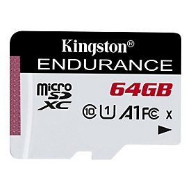 Kingston High Endurance - 64 Go - MicroSD - Classe 10 - UHS-I - 95 Mo/s - 30 Mo/s