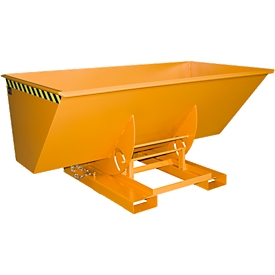Kippbehälter AK 150, mit Abrollsystem, 1500 l, 1000 kg, L 1420 x B 2280 x H 1070 mm, RAL 2000 gelb