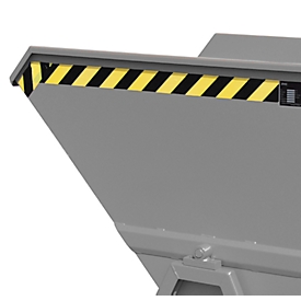 Kippmulde Bauer KS 700, Stahl, grau, B 1340 x T 1200 x H 1275 mm, 700 l, bis 1000 kg, Rollen, Manuelle Kippvorrichtung