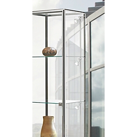 Kit d'éclairage LED pour vitrines, 3 spots, puissance 3 x 5 W, 3 x 350 lm, 2700 K, réglable en hauteur, avec rail plastique &amp; matériel de fixation